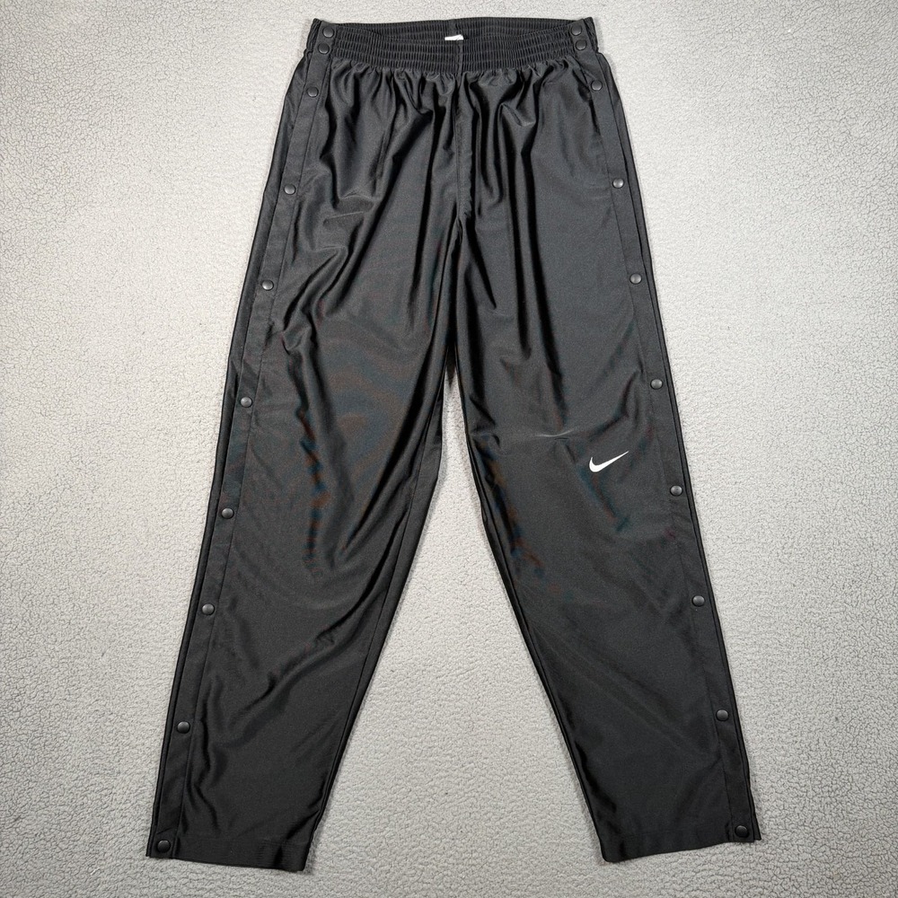 Vintage Nike Breakaway Snap Pants Mens XXL Black Warm Up Athletic 90s Polyester